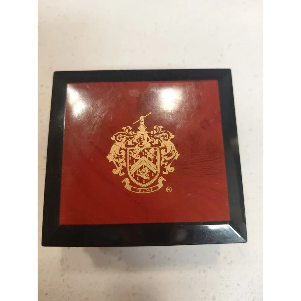 Donald J. Trump Signature Collection Gold Tone Crystal Cufflinks in original box